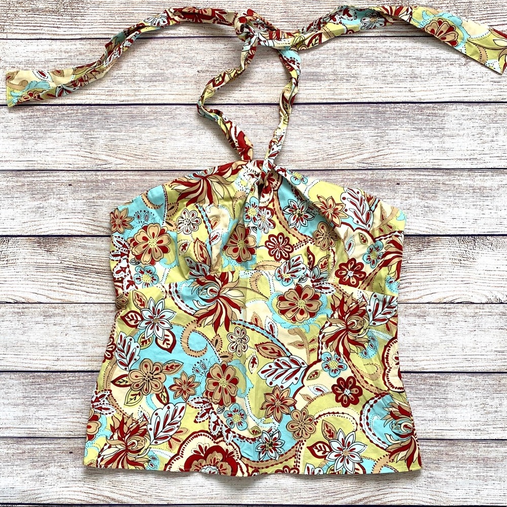 Ann Taylor Loft Floral Halter Top, Size 6